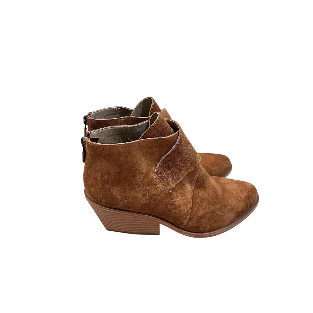 Eileen Fisher Booties Womens Size 8.5 Brown Suede Wedge Heel Ankle Zip Boots - Picture 3 of 8